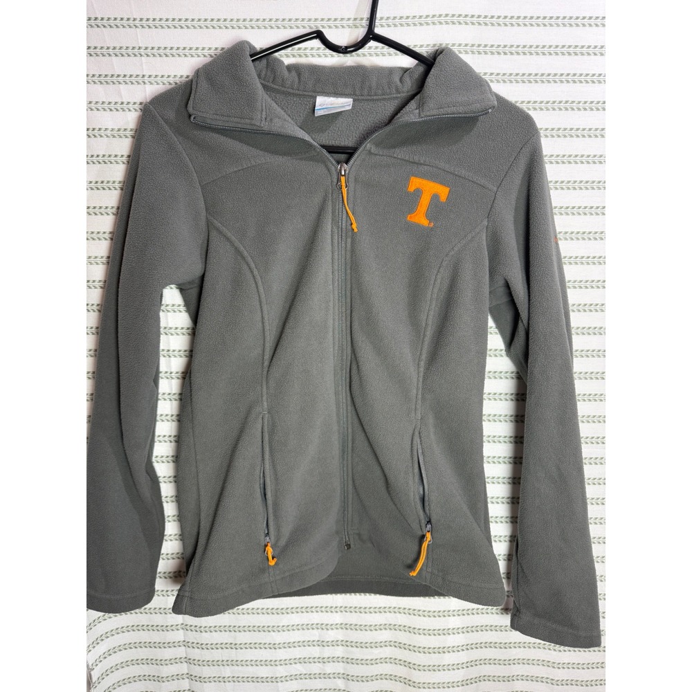Columbia Womens Tennessee Volunteers Fleece Jacket Gray Full Zip Collegiate Sz M